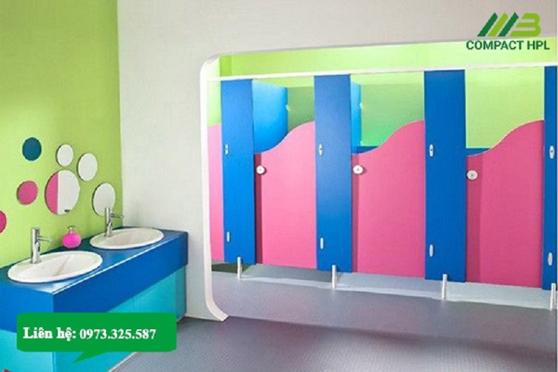 Thiết kế & lắp đặt vách ngăn nhà vệ sinh mầm non chuẩn an toàn cho bé 4 Vách ngăn nhà vệ sinh mầm non