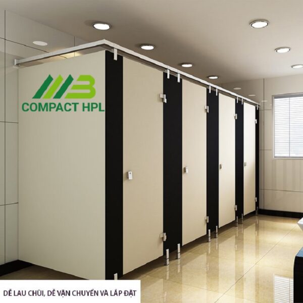 Vách ngăn vệ sinh compact chịu nước bền bỉ thẩm mỹ dễ lắp đặt