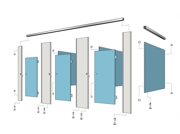 Mua phụ kiện lắp đặt vách Compact HPL ở đâu uy tín, giá cạnh tranh? 3 ban ve thiet ke vach ngan ve sinh compact hpl 1